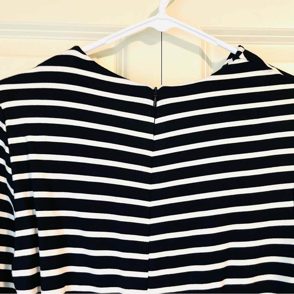 Banana Republic Casual Women Stripes Dress Solid Cotton Spandex size 4 Navy WHT - Picture 6 of 16